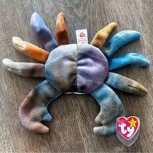 1996 Ty Beanie Baby Colorful Plush CLAUDE the Crab Stuffed Animal